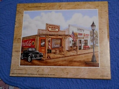 Coca Cola Barber Shop Variety Store Print  7up Dr. Pepper 1997 Scafa Tornabene - Image 1 of 4