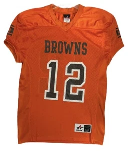 Vintage Alleson Athletic BROWNS Youth Football Jersey #12 Youth Sz Large - Picture 1 of 8