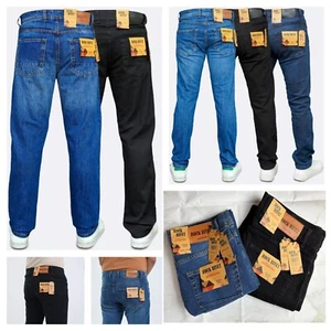 Mens Jeans Straight Leg Slim Fit Denim Trouser Pants Big Tall All Waist Sizes UK - Picture 1 of 32