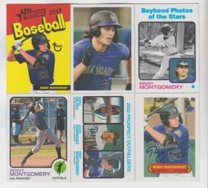 (6) DIFF Benny Montgomery 2022 TOPPS HERITAGE MINOR 1973 PIN-UP + COVER + RC LOT - Imagen 1 de 1