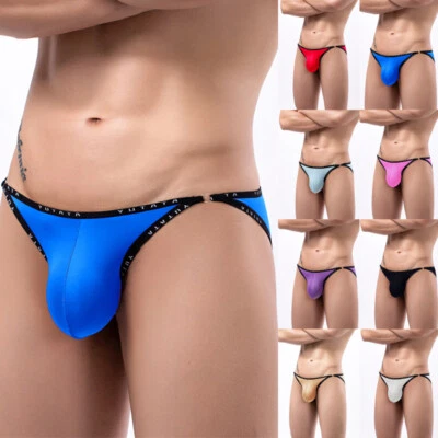 Men Sexy G-String Thong Briefs T-Back Panties Seamless Underwear Ice Silk Thong✿ - Image 1 of 4