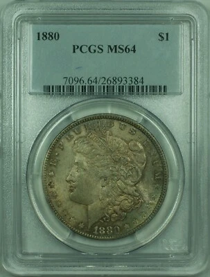 1880 Morgan Silver Dollar S$1 PCGS MS-64 Richly Colored Dark Toning (30) - Image 1 of 4