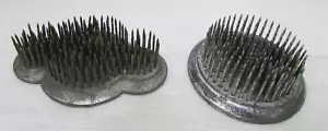 2 Arreglos Ikebana Japoneses Flor Rana Espiga Metal De Colección Únicos Pesados - Imagen 1 de 14