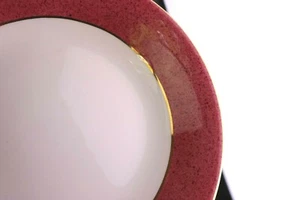 Nikko ROYAL M Riviera Red Pink Coupe Soup Bowl (s) Japan Ironstone Gold Trim - Picture 1 of 6