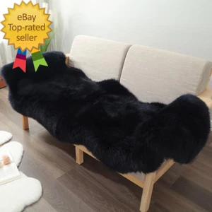 Premium Genuine Fur Sheepskin Rug Real Australia Sheepskin Natural Luxury Fluffy - Picture 1 of 6