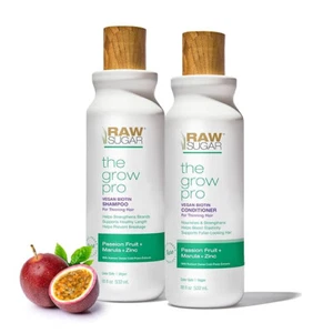 Raw Sugar Grow Pro Hair Care Bundle Shampoo & Conditioner w/ Biotin Fuller Hair - Picture 1 of 6