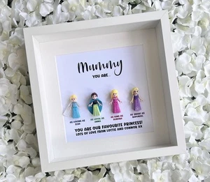 Disney Princess Minifigures Personalised Gift Frame (Mum | Mummy | Mothers Day) - Picture 1 of 5