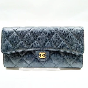 Cartera larga Chanel piel de caviar negra 1654410 - Imagen 1 de 11