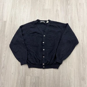 Fiesole Wolle Strickjacke Pullover Herren Large Blau 100% Reine Wolle Italy Made Preppy - Bild 1 von 8