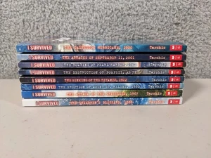 Lot (8) I Survived by Lauren Tarshis Scholastic Paperbacks Pompeii Titanic 9/11 - Foto 1 di 3