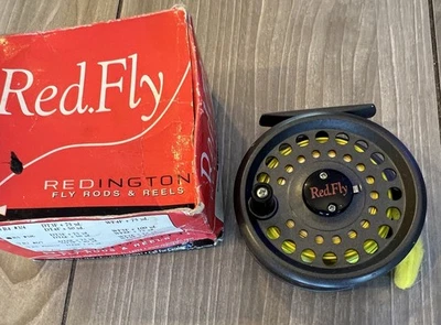 Carretel de pesca com mosca Redington Red Fly 5/6 com linha de mosca e caixa feito na Inglaterra - Imagem 1 de 4