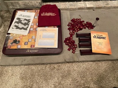 VTG Scrabble Deluxe Edition Game Complete 1999 Rotating Table USA Parts Sealed - Image 1 of 4