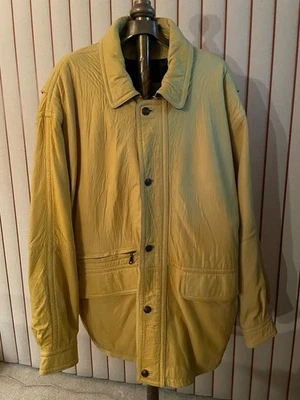 Georgetown Leather Design VTG MUSTARD Men’s XL Real Leather (oversize) Jacket - Image 1 of 4