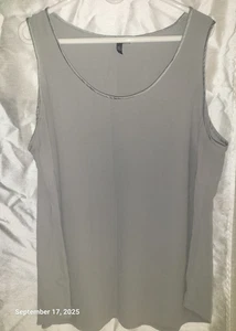 Eileen Fisher Plus Size Womens 100% Silk Grey Dress Tank Tunic Top Sz 2x EUC - Picture 1 of 4