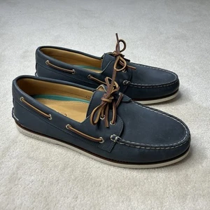 Sperry Gold Cup A/O Orleans 2-EYE Boat Shoes Men's 14W Leather Navy Blue - Picture 1 of 8