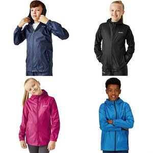 Regatta Kids Juniors Pack it III Waterproof Hooded Outdoor Walking Jacket Coat - Picture 1 of 57