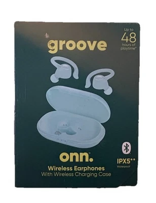 Onn. Groove Wireless Earphones Blue With Wireless Charging Case - Image 1 of 2