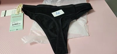 Calcinha Tanga Ibex Feminina Leve Merino Natural Fw23 Preta Grande Nova Com Etiqueta R2-32 - Imagem 1 de 4