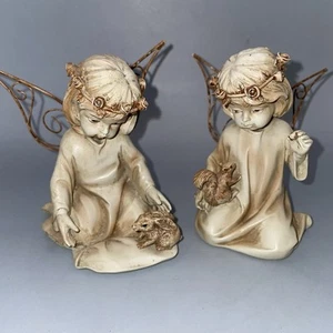 Resin Feen Figuren mit Tieren und abnehmbaren Flügeln Regal Sitter - Bild 1 von 6
