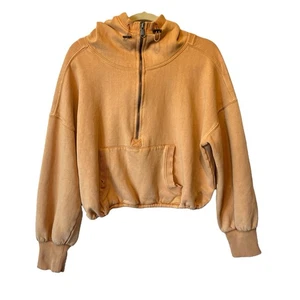 Free People Movement half zip pullover pocket hoodie Small Orange Long sleeves - Picture 1 of 8