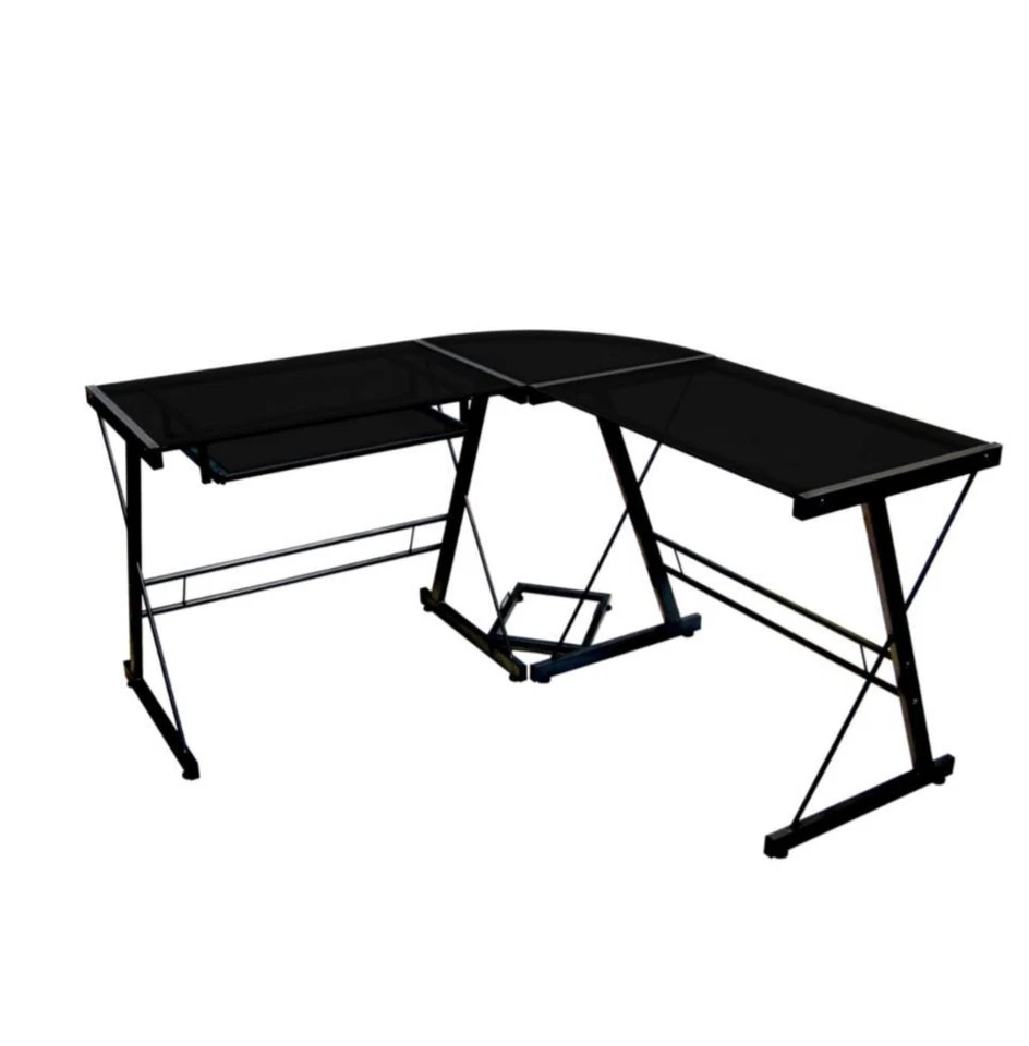 Walker Edison - Escritorio de computadora de esquina de vidrio moderno en forma de L de 52" (recogida local) Foto 1 de 4