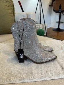 Steve Madden NYC Women's Bling Short Cowboy Boots, Sz 8, NWT - Picture 1 of 5
