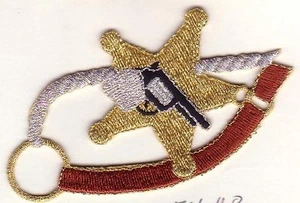 3" Western cowboy pistol sheriff rodeo embroidery patch - Picture 1 of 1