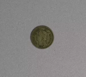 1871 Three Cent Nickel - 3 cent piece - free shipping! - Picture 1 of 4