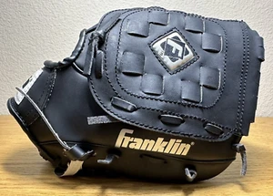 Franklin Field Master 4621 10" Youth Black Baseball Glove Mitt - Leather Laced - Picture 1 of 7