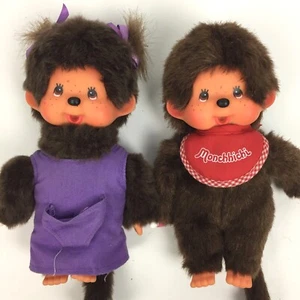 Lot of 2 Kiki plush toys girl and boy / Monchhichi 20 cm - Picture 1 of 4
