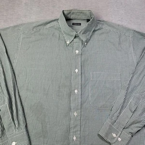 Gitman Bros Shirt Mens Large Green Gingham Check Button Down Made in USA Pocket - Picture 1 of 8