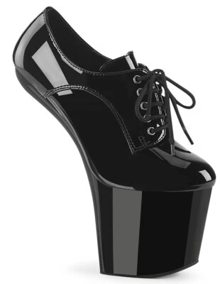 Botas al tobillo 8" negras fetiche con cordones punta de ballet zapatos Drag Queen 12 13 14 Foto 1 de 2