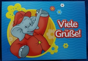 Benjamin Blümchen Grußkarte Geburtstagskarte Nr. 5 mit Umschlag und Stempel - Bild 1 von 2