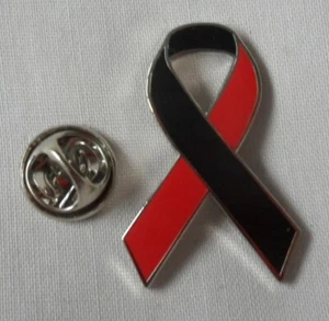 *NEW* Sepsis Awareness red and black ribbon enamel pin badge. Charity. - Picture 1 of 1