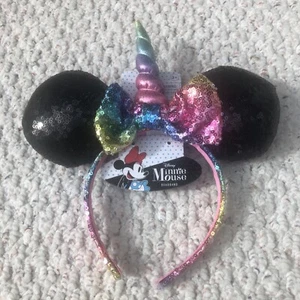 NWT Disney Minnie Mouse Sequined Multicolor Unicorn Headband - Picture 1 of 5