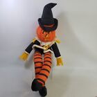 Vtg International Silver Halloween Hanging Pumpkin Scarecrow Nylon Witch Hat