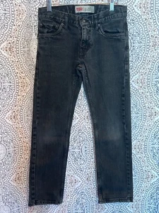 Levis 511 Slim Fit Black Stretch Denim Jeans Boys Size 10 Regular W25 L25 - Picture 1 of 5