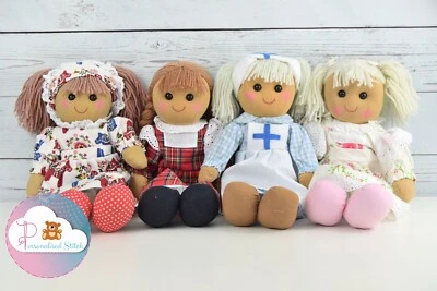Personalisierte Vintage Lumpenpuppen Baby bestickt Geburtstag Mädchen Geschenk Taufe