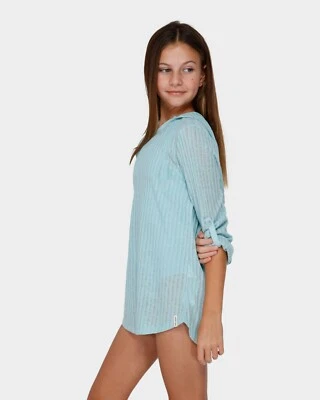 BNWT BILLABONG GIRLS KIDS SOL SEARCHER HOOD COVER UP (10) CORNFLOWER RRP $59.99 - Image 1 of 3