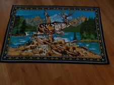 Tapestry Big Buck Beside the River Beautiful Colors 100% Cotton 54" x  36"