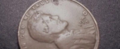 1940 D    WHEAT Cent  OBV  LAMINATION  ERROR  WITH  PEEL AT HEAD   #B400D - Image 1 of 4