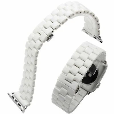 Ceramic Watch Band Bracelet for Apple Watch Strap Series 8 7 SE 6 5 4 3 2 1 Belt - Image 1 of 4