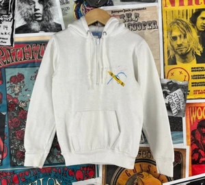 Vtg Kids 90s Crayon OP Ocean Pacific Quarter Zip Hoodie Pullover Size 5-6 - Picture 1 of 13