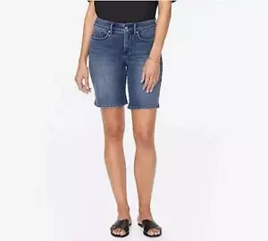 NYDJ Ella 9" Shorts mit Seitennahtschlitzen - Lazaroblau Denim - Größe 26W - Bild 1 von 2