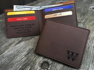Billetera plegable personalizada para hombre con mensaje personalizado MARRÓN - Imagen 1 de 2
