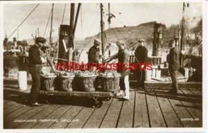REAL PHOTO POSTCARD OF UNLOADING HERRING, MALLAIG, INVERNESS-SHIRE, SCOTLAND - Picture 1 of 2