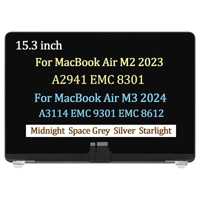 Conjunto de repuesto de pantalla LCD A2941 A3114 para MacBook Air 15" M2 M3 2023-2024 Foto 1 de 4