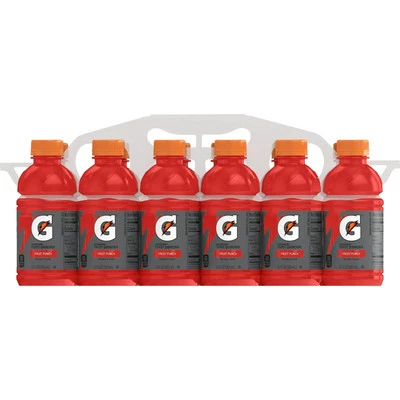 Bebidas deportivas Gatorade Thirst Quencher Fruit Punch, 12 fl oz, 12 botellas. Foto 1 de 4