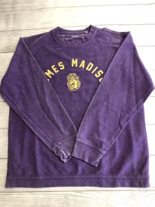 James Madison Dukes Shirt Womens Medium Purple NCAA College Long Sleeve Corded - Picture 1 of 5