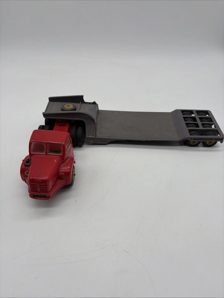 Tracteur Norev Berliet TBO 15 Remorque 1/43 Plastique Vintage Rouge Gris - Photo 1/4